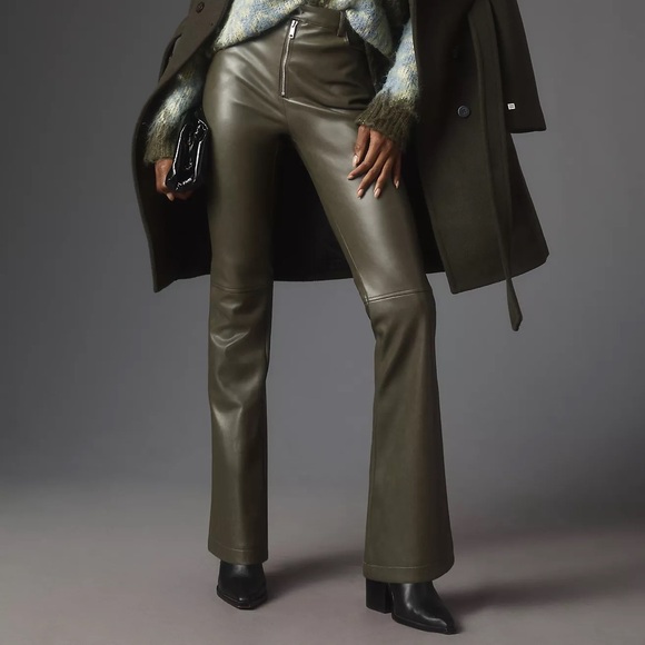 Anthropologie Avec Les Filles Faux Leather Kick-Flare Pants - Picture 7 of 10
